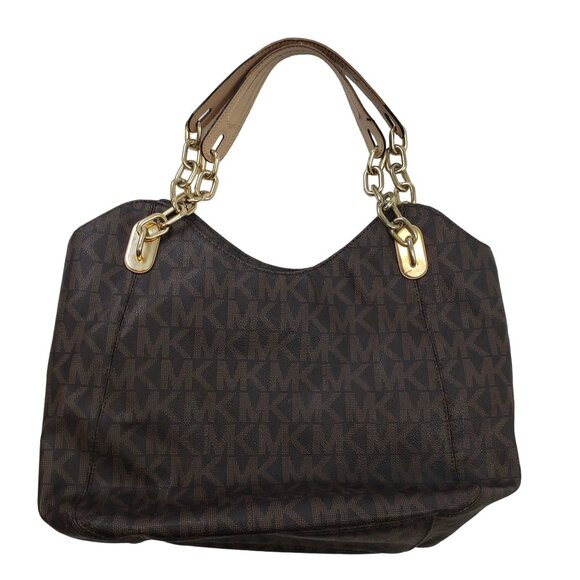 MICHAEL Michael Kors Coated Canvas Signature Satchel Handbag - Picture 2 of 8